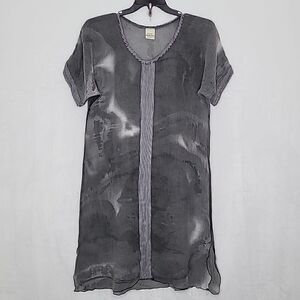 Vintage Sucesos Handprinted Mesh Tunic